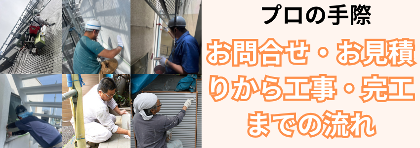 お問合せ、お見積り、工事、完工までの流れ