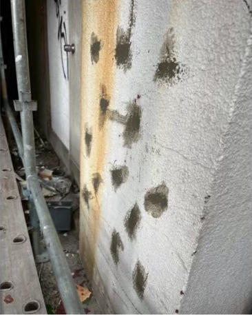 モルタル外壁の補修完工