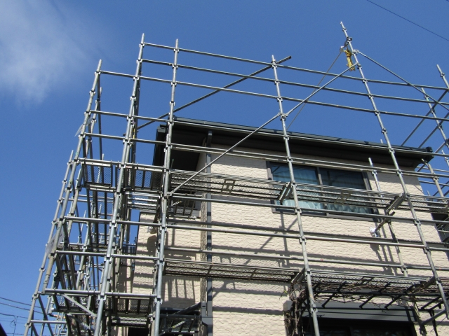 外壁塗装の足場