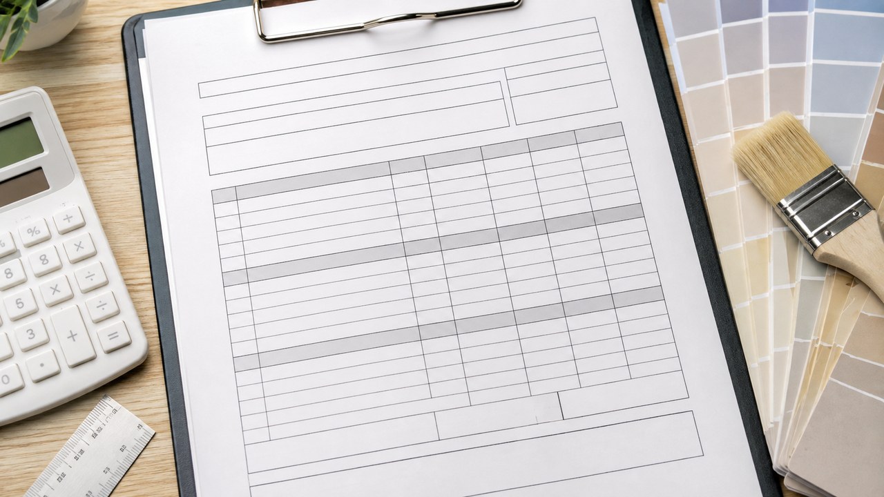 項目ごとに整理された外壁塗装の見積書